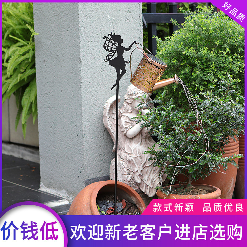 Солнечный маленький чайник Свет Ангела Чайник Уличный Ночной Свет Вилла Двор Лужайка Декоративное Освещение Подключаемый Свет