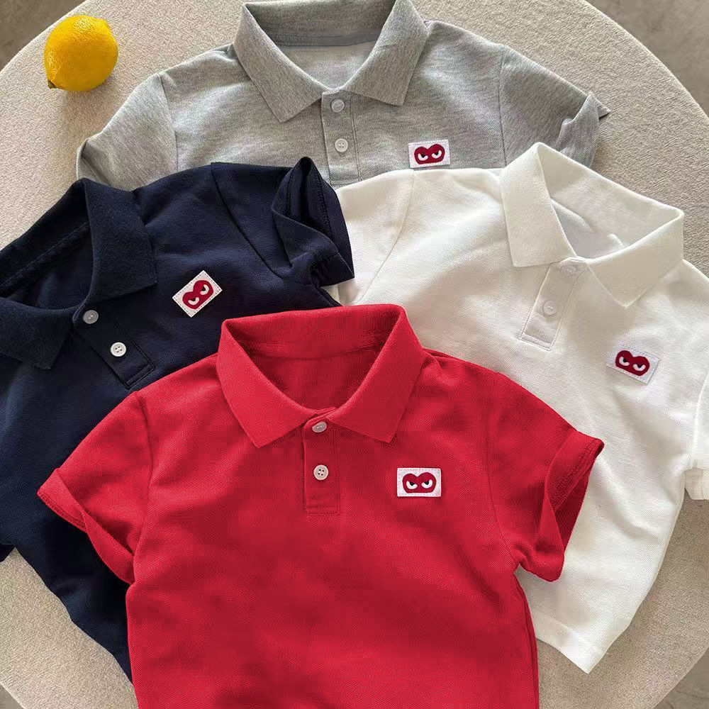 Летняя новая футболка для мальчиков и девочек, милый короткий рукав, поло, детская мода