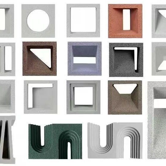 Gypsum Hollow Brick Foam Ceramic Trendy Brick Cement Double-Sided Hollow Brick Background Wall Decoration Indoor Hollow Construction