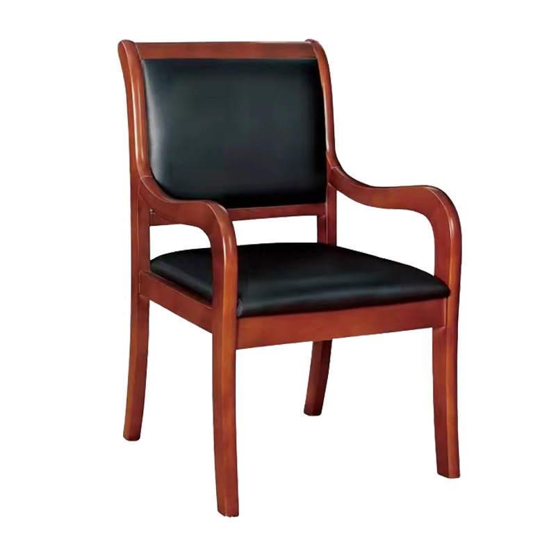 Simple modern office chair without armrest chairman solid wood conference chair backrest chess and card room mahjong training Chair