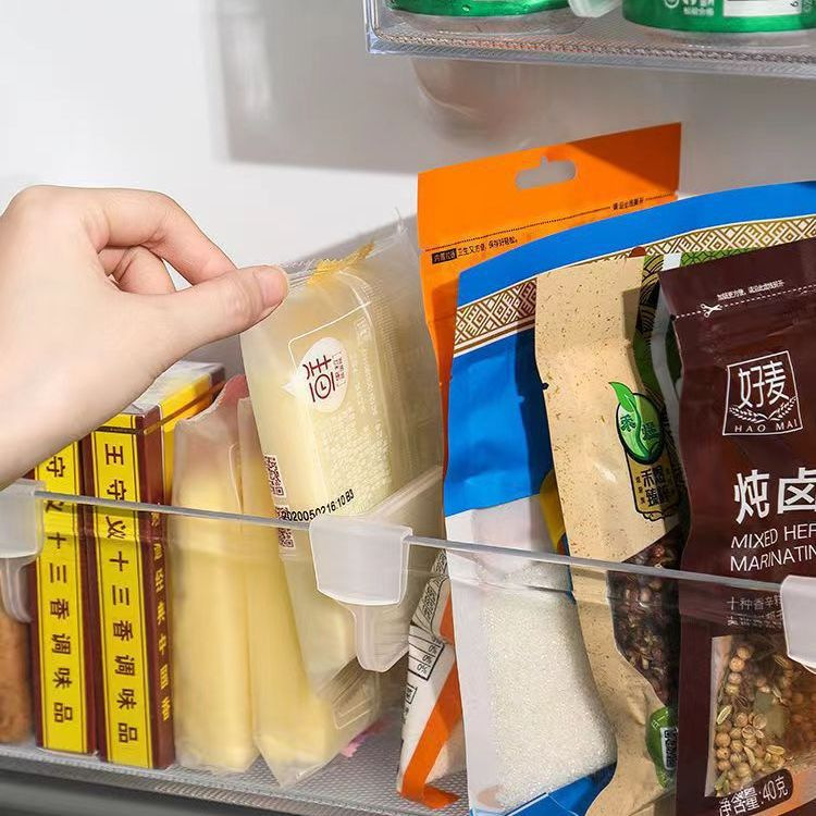 Refrigerator partition multi-functional storage and finishing partition snap-in refrigerator partition clip adjustable multi-purpose partition clip