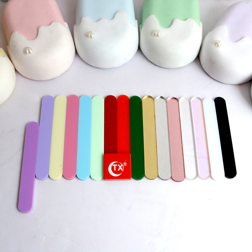 TX Thickeneded Acrylic 16-color Popsicle DIY Ice Cream Stick Mirror Cake Ice Cream Stick Snow Popsicle Mold