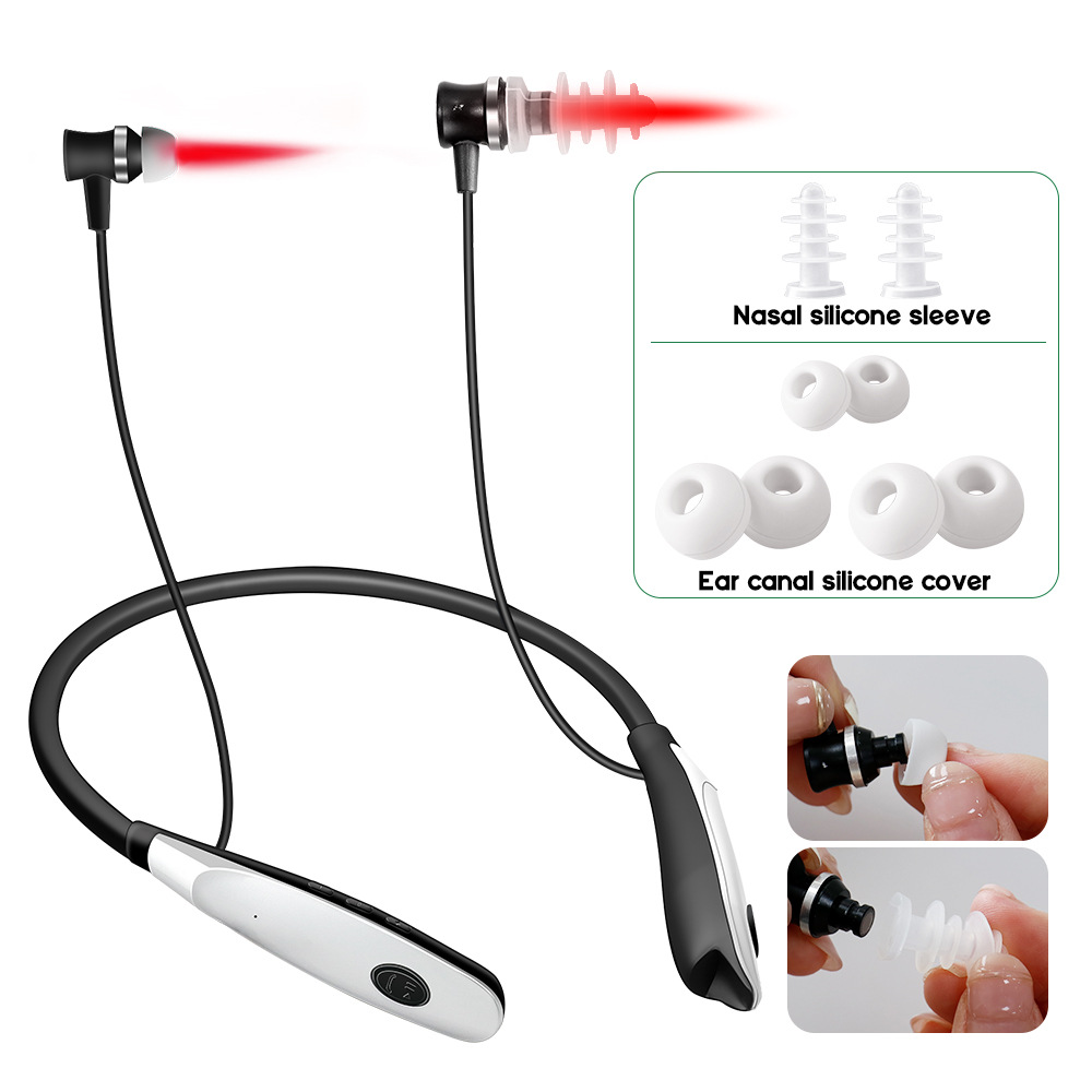 Red Light Hanging Neck Ear and Nasal Cavity Laser Irradiation Instrument 650Nm Rechargeable Nano Light Wave Instrument Ear Canal Adjustable