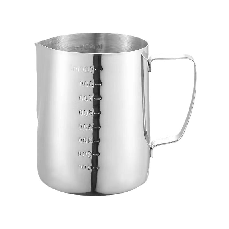 Stainless Steel Wax Melting Cup with Scale, Wax Cup with Pointed Spout for Brewing Latte Art, Coffee Flower Pitcher, Milk Frothing Cup Utensils