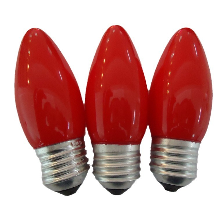 Youyi C35E27 Flat-Head Candle-Shaped Light Bulb for Buddha Lamps, Candle Light Bulbs, Deity Lighting Supplies 1E27 Light Bulb