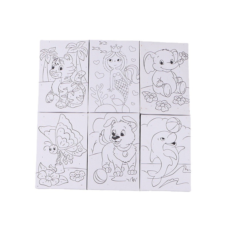 Children's DIY Handmade Puzzle Cartoon Animal Filled Oil Painting Primary School Student Painting Interior Decoration Painting Oil Painting