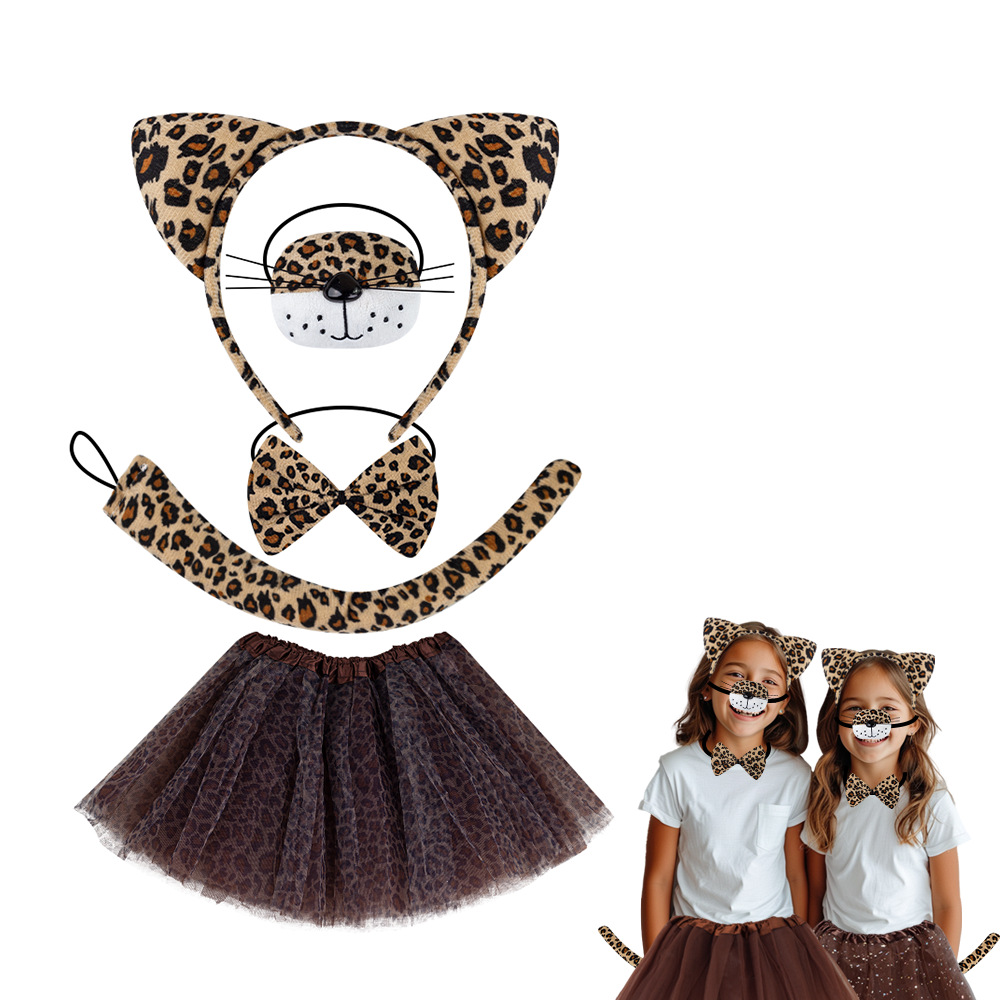 Хэллоуин карнавальная головная уборка с ушами леопарда ободок для выступлений карнавальный реквизит с леопардовым принтом