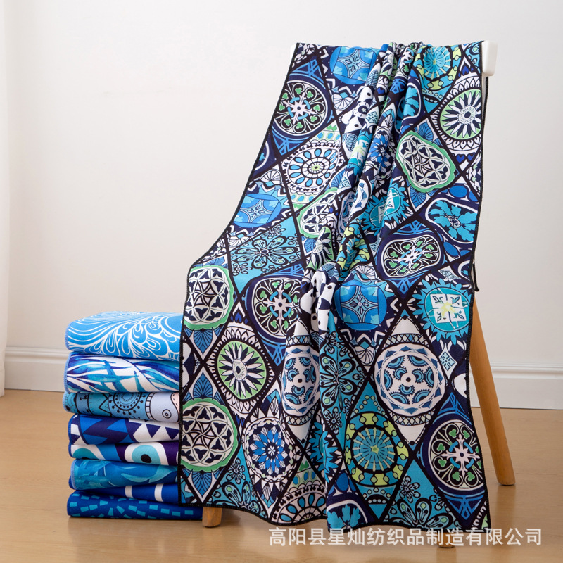 Amazon Original New Single-Sided Printed Microfiber Beach Towel Printed Beach Bath Towel Beach Swimming Absorbent