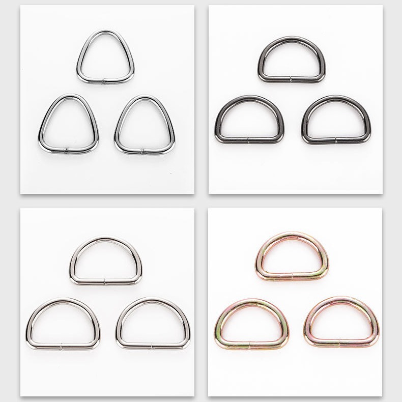 Luggage hardware accessories manufacturers D-buckle metal semi-ring D-shaped buckle iron ring D-shaped horseshoe buckle