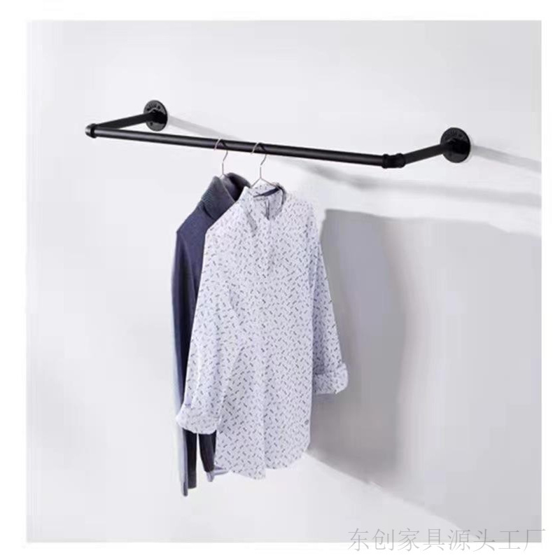 Clothing store shelf display rack industrial water pipe wall hanger men's and women's clothing wall hanging display rack
