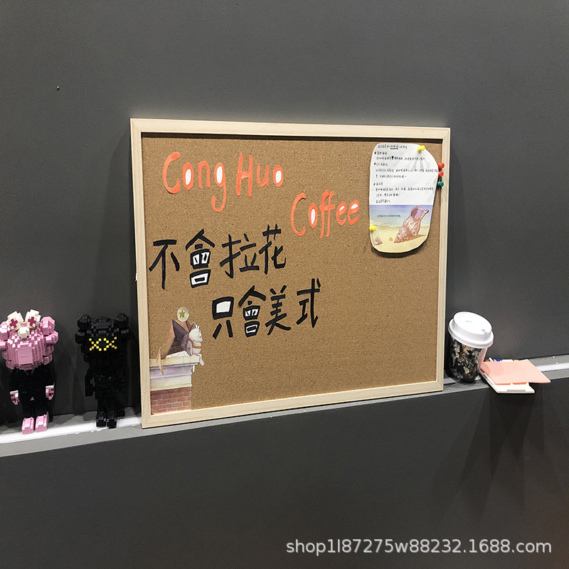 Cork Board Photo Wall modern simple single-sided hanging message board Cork decorative background display factory direct sales