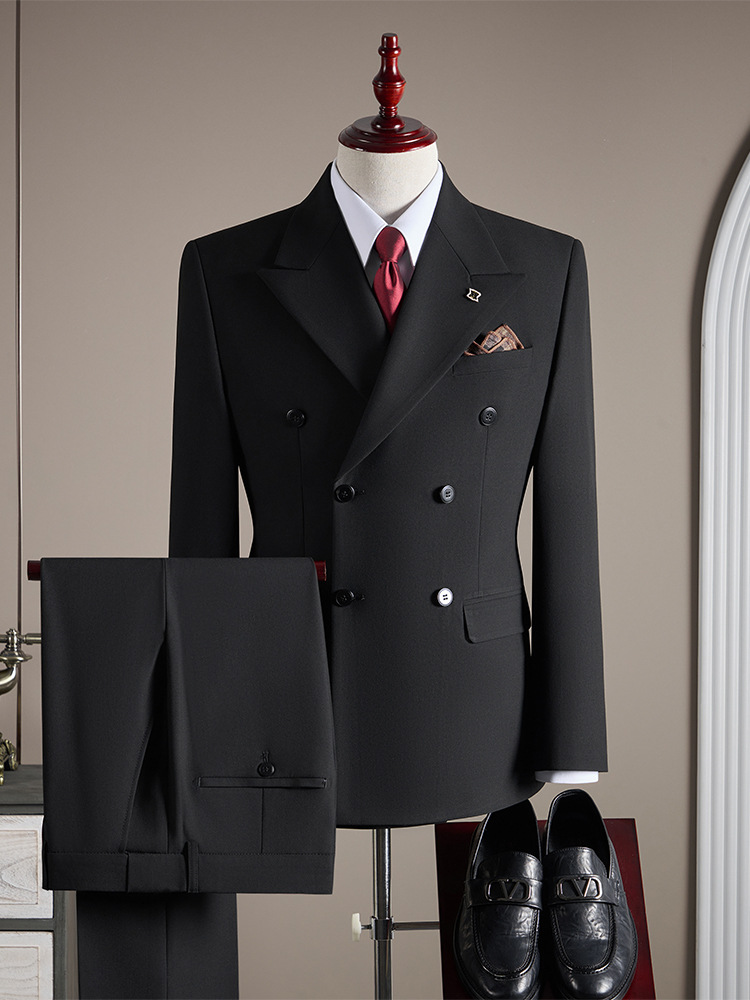 Groom's Wedding Double-Breasted Business Suit Men's Suit Classy Versatile Fashion Slim Professional Formal Wear Classy Suit