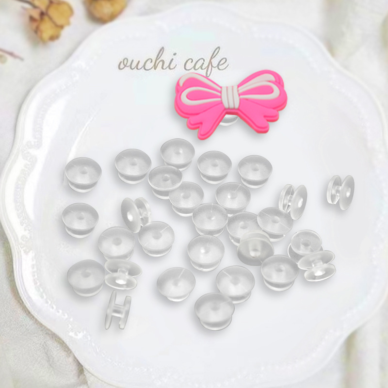 Shoe buckle hole shoes shoe flower bottom buckle garden shoe buckle I-shaped buckle shoe flower base PVC soft rubber transparent shoe buckle