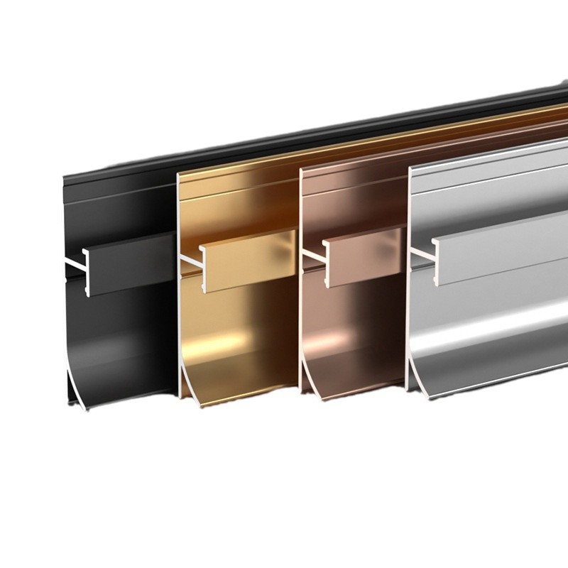 In-Stock Luminous Led Light Strip Baseboard Aluminum Alloy Baseboard Light Channel Stainless Steel Baseboard Decorative Metal Sticker