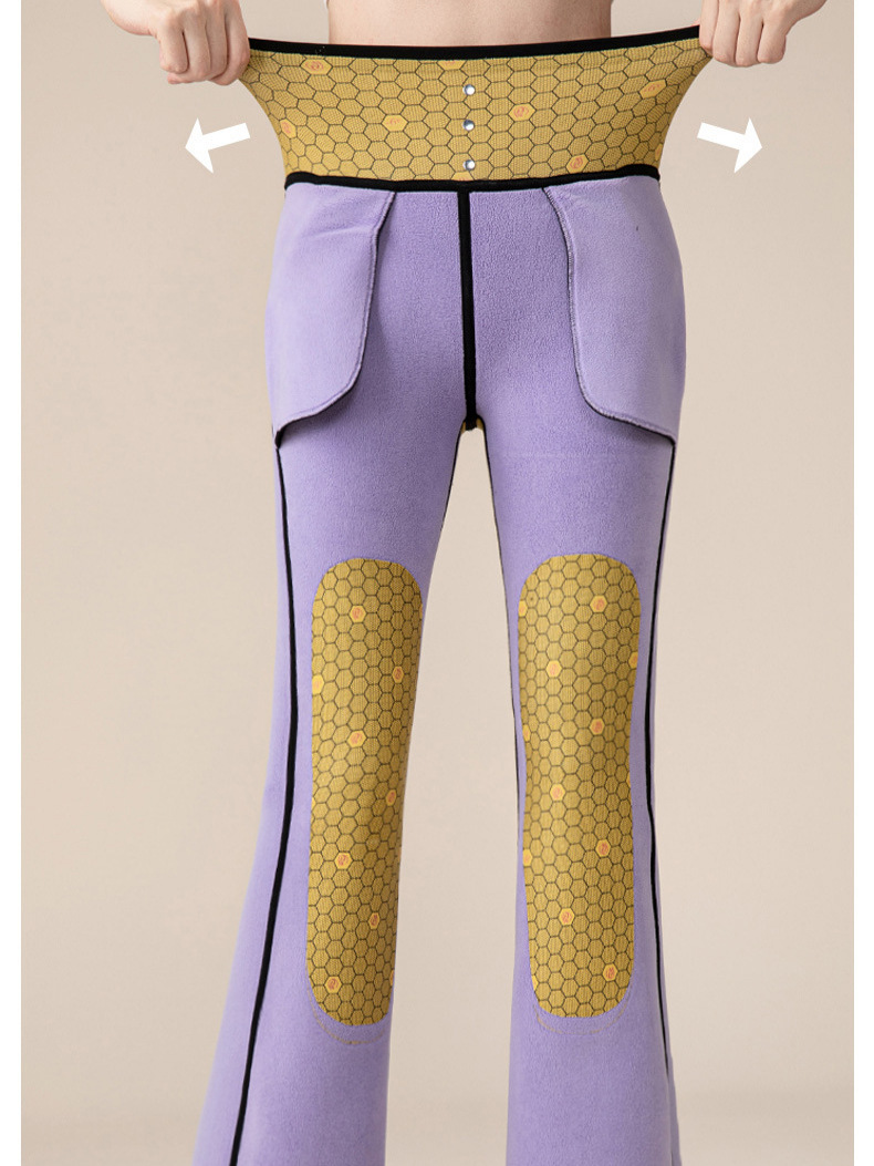 Fleece-Lined Thick Flared High-Waisted Tummy Control Butt-Lifting Yoga Pants for Women, Nylon Thin Slim Fit