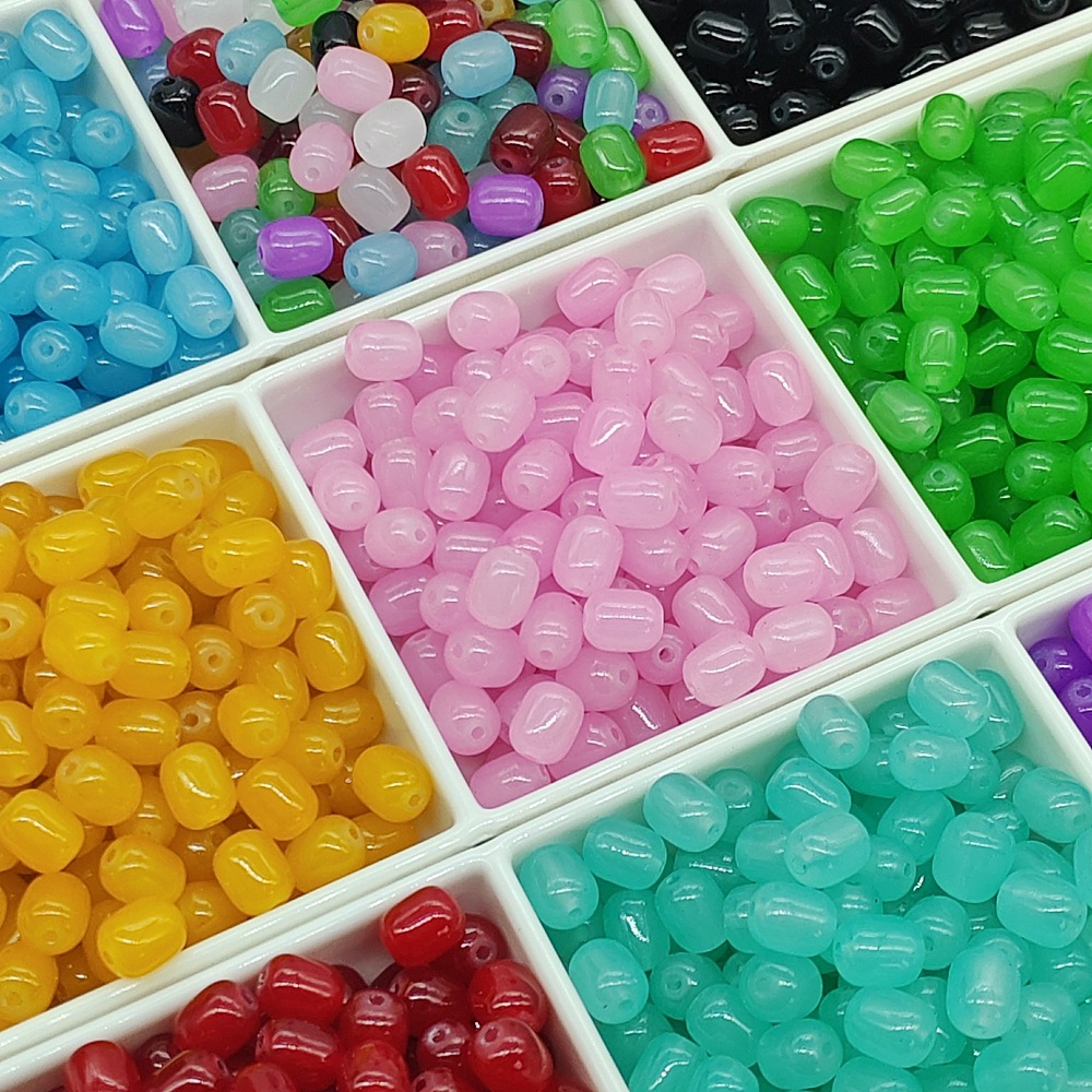 10mm jujube beads oval smooth imitation jade cylindrical beads loose beads handmade diy jewelry clothing accessories glazed beads