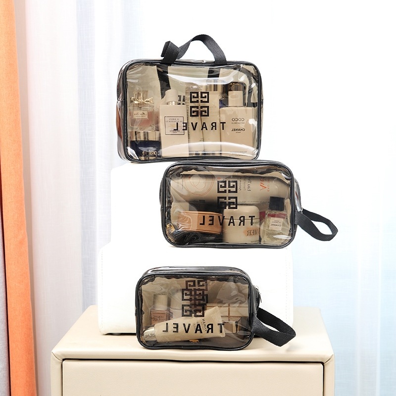 New PVC Transparent Toiletry Bag Waterproof Cosmetic Bag Portable Portable Toiletry Cosmetic Bag