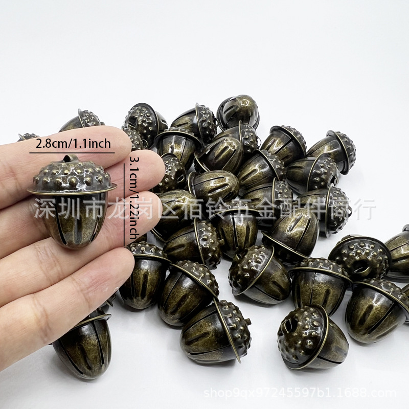 Christmas bell pendant pine cone wind chime vintage jingle pendant holiday outdoor decoration diy bell pet bell