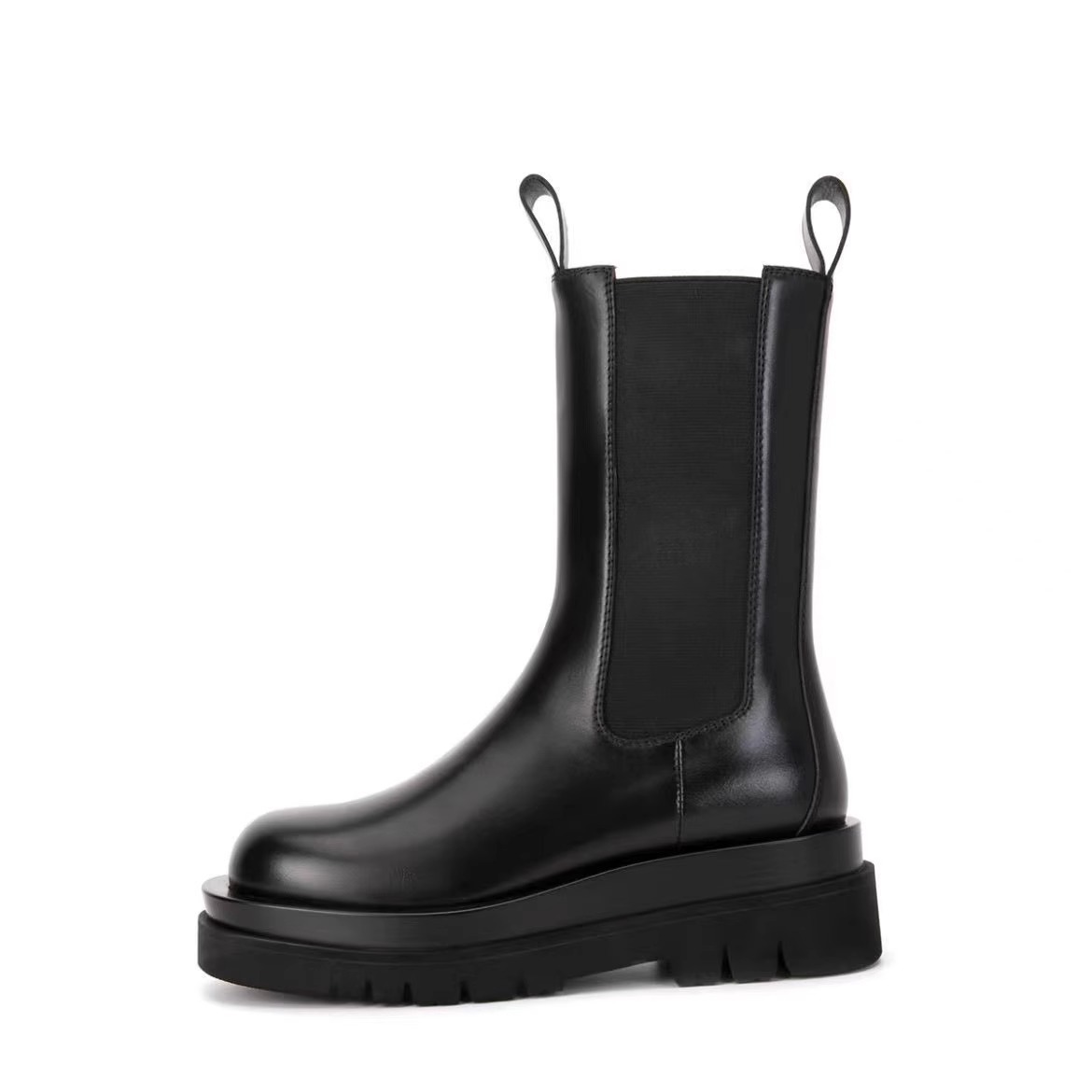 2025 New Inner Heightening Boots for Women Small British Style Mid-Calf Chimney Boots Thick-Soled Chelsea Short Boots