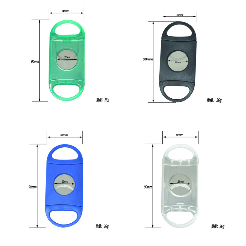 Transparent Plastic Shell Cigar Tool Colorful Double-Edged Cigar Scissors Portable Travel Cigarette Cutter Handmade