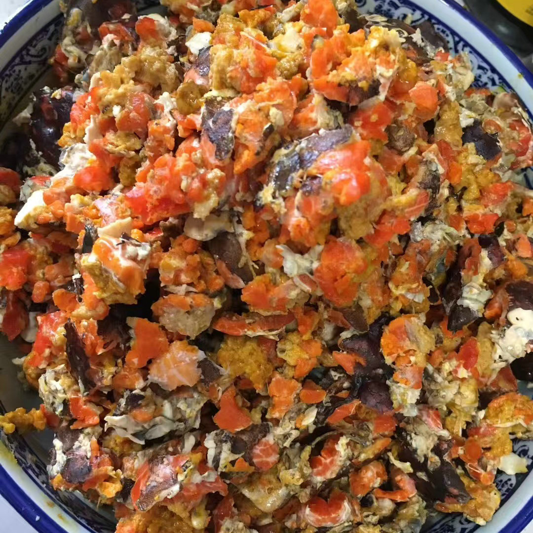 Свежеприготовленные крабьи икры, морские крабьи икры, замороженные коммерческие оптовые чистые крабьи икры для лапши, супа и начинки для пельменей