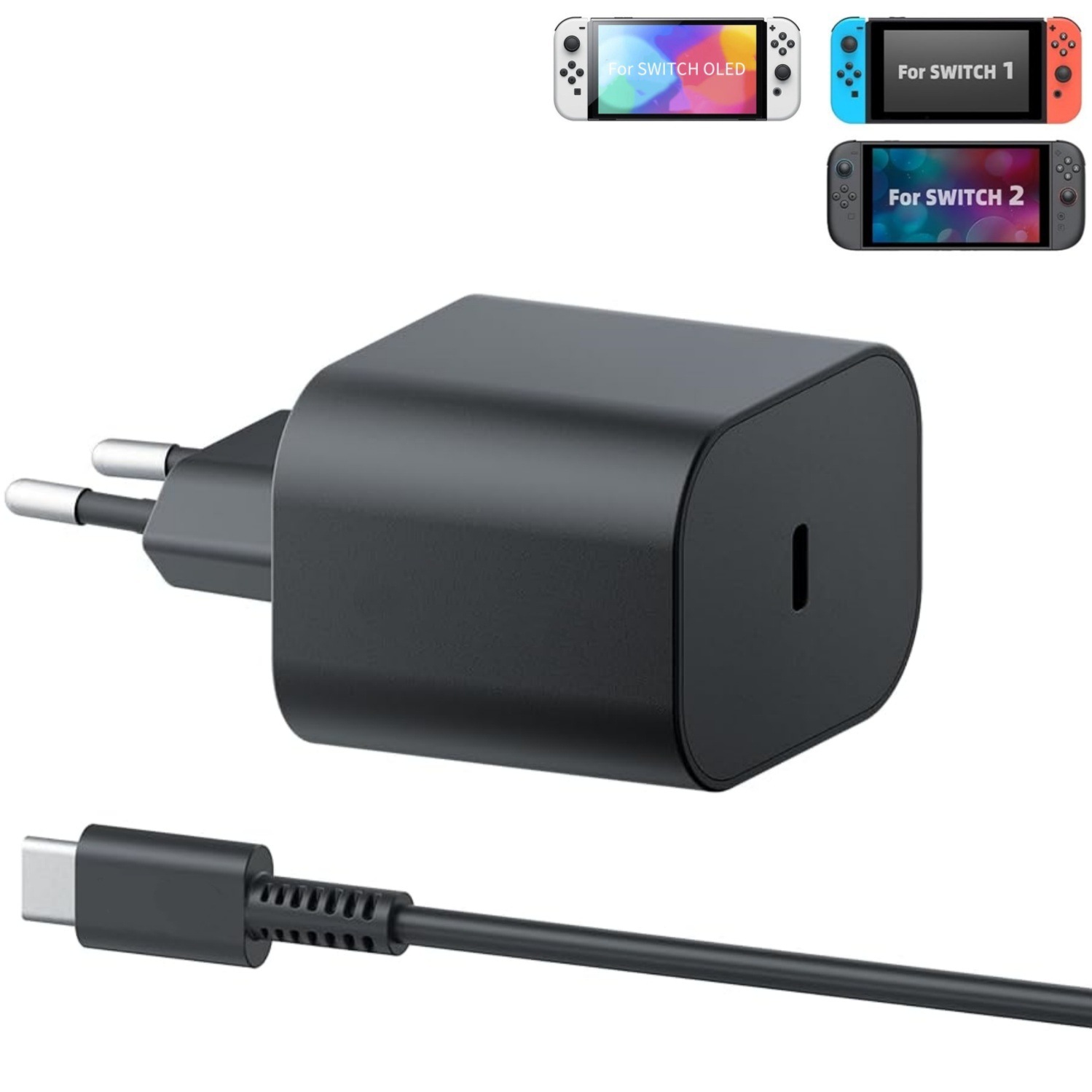 2025 New Model Suitable for Nintendo Switch2 Game Console Power Supply 60W European, American, British, Japanese and Korean Ns2 Charger