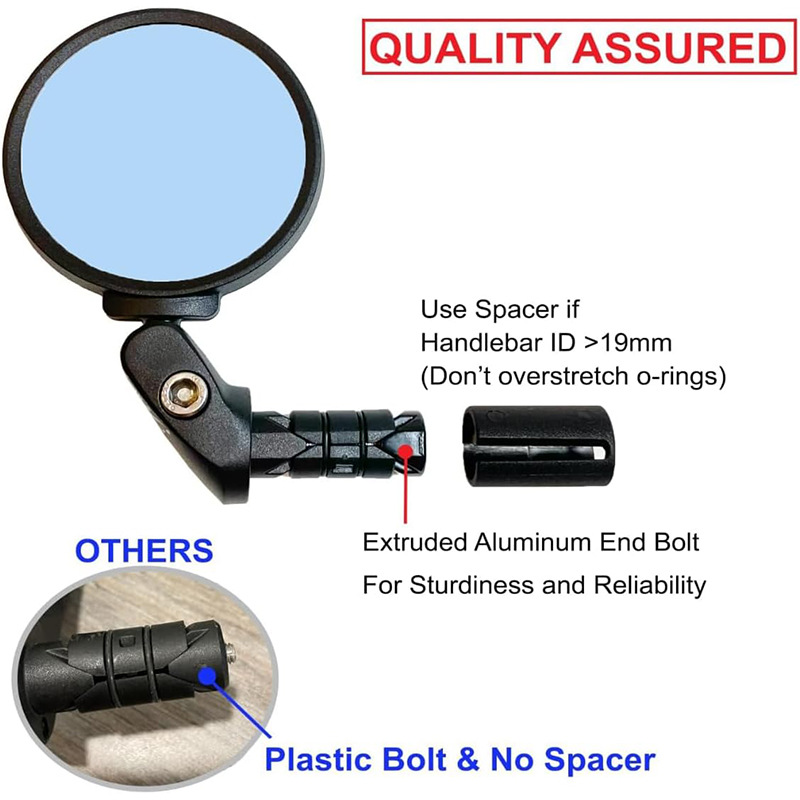 Wholesale bicycle aluminum alloy mirror mountain bike adjustable stainless steel mirror road car folding rearview mirror