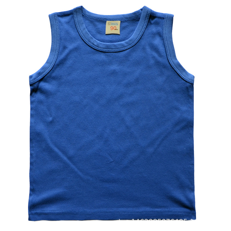 80-160 middle and big children boys and girls Summer new AliExpress children vest T-shirt multi-color solid color cotton T-shirt