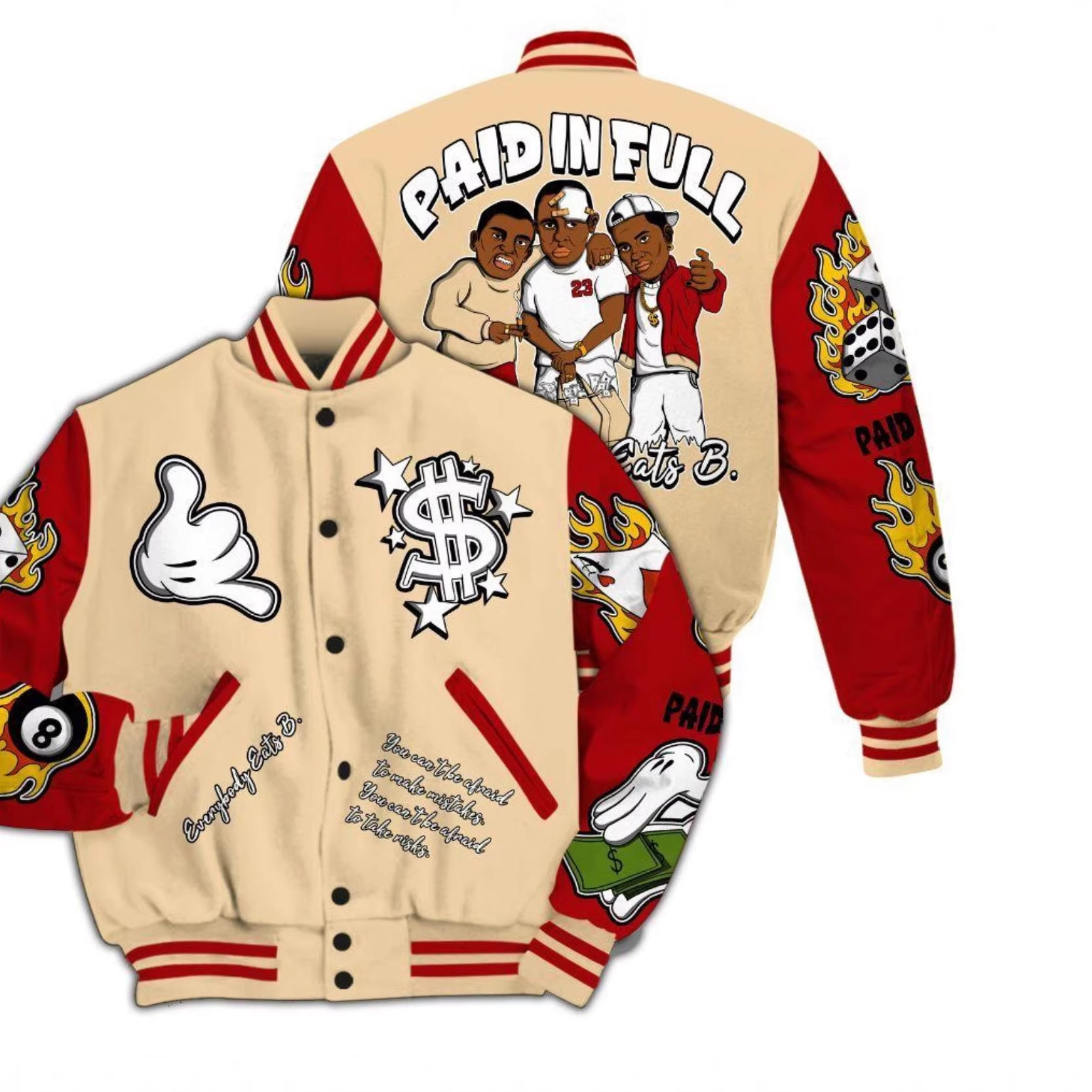 Amazon's Popular Couple's Jacket European and American Palace Style 3D Printed Baseball Uniform with Picture One-Piece Drop Shipping Single-Breasted Sweater