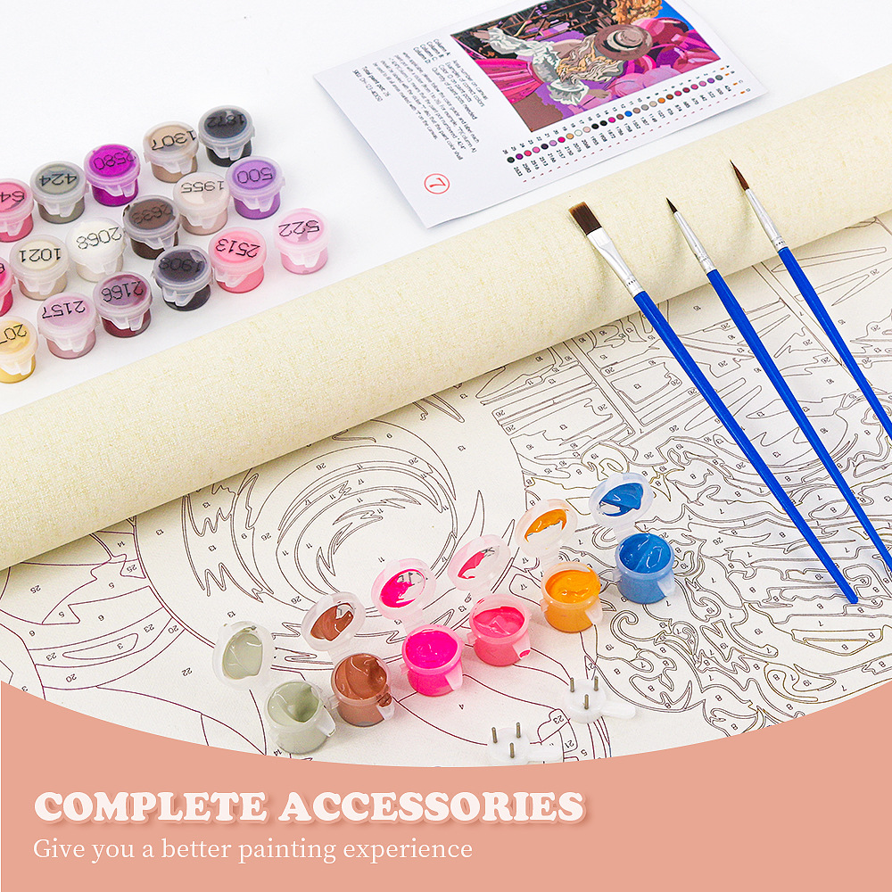 Cross-border digital oil painting diy source strength factory Amazon shipped to map to do personalized oil painting