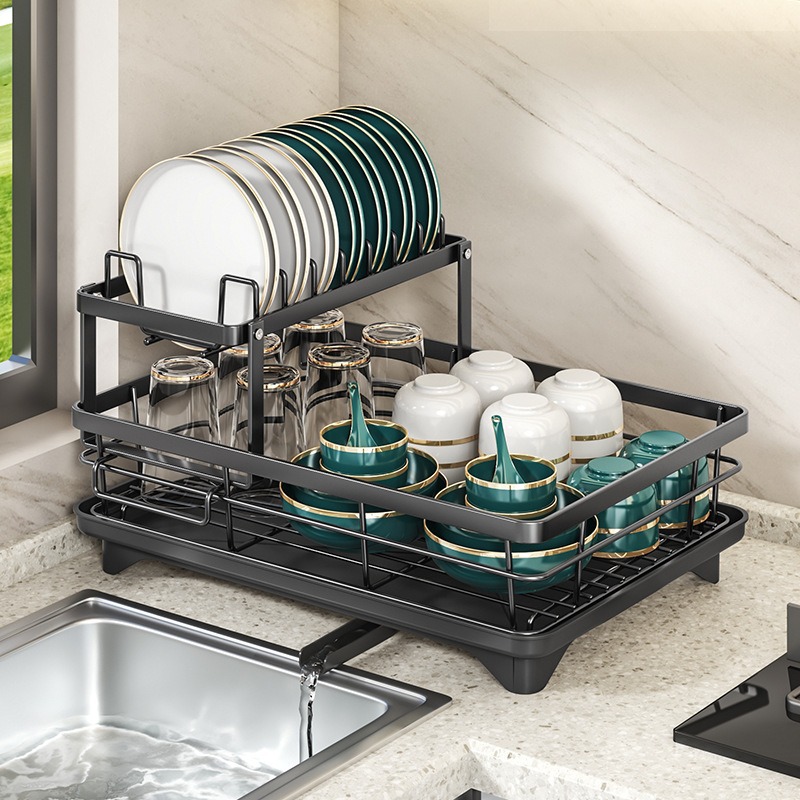 Household Dish Rack Drain Rack Dish Storage Small Cupboard Kitchen Storage Rack Multi-layer Storage Supplies Dish Rack