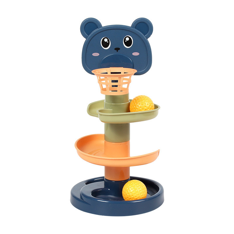 Fun Track Slide Ball Tower Shooting Jenga Spinner Kidsren's Baby Educational Early Education Rolling Ball Toy 1-3 Years Old