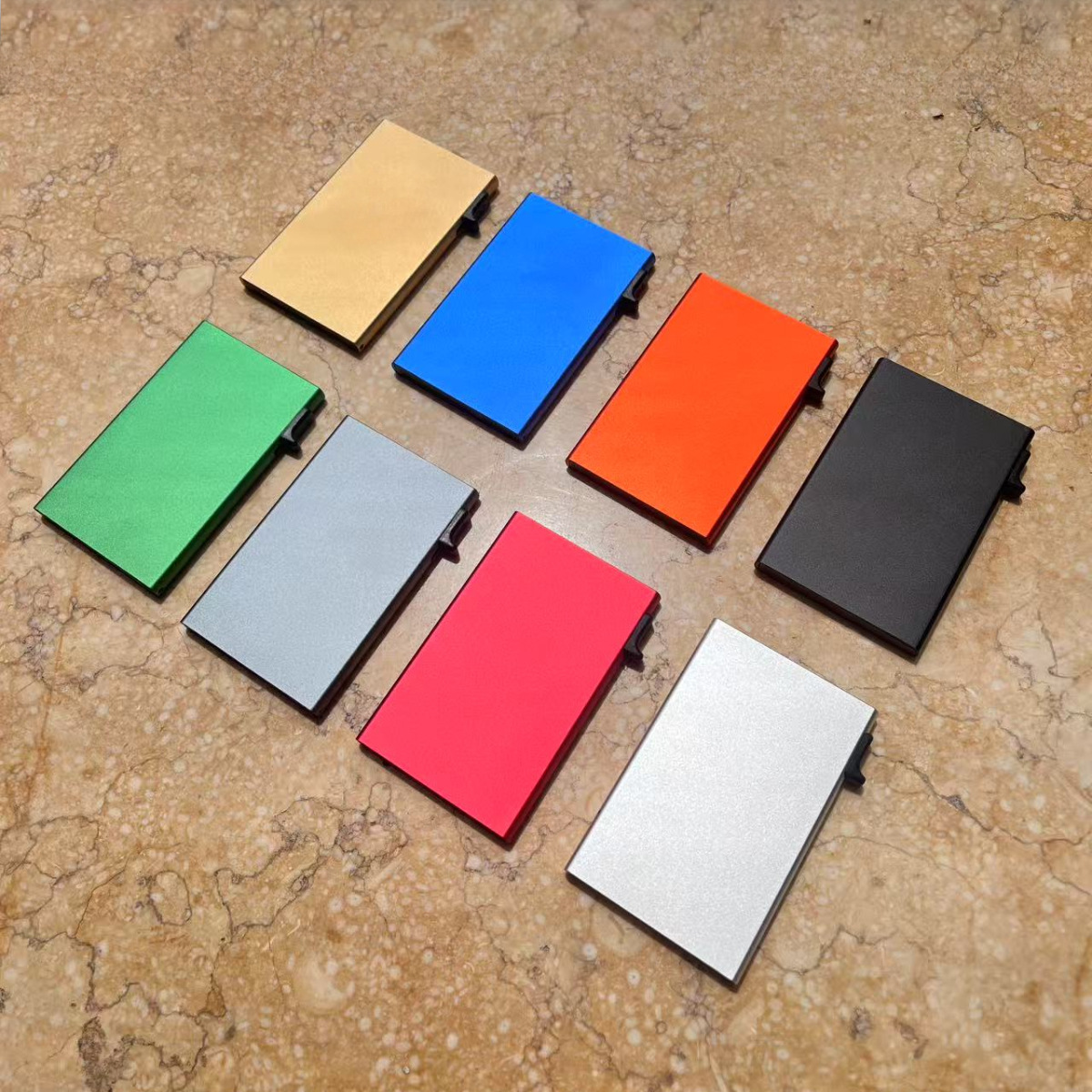 Side push aluminum alloy card case metal automatic elastic card wallet side press card case RFID aluminum card case cross-border hot sale