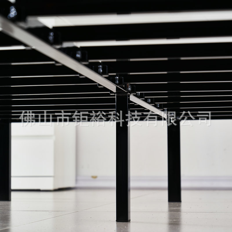 Cross-Border Supply Rental Metal Bed Frame Double Metal Row Frame B&B Apartment Wrought Iron Bed Frame Manufacturer