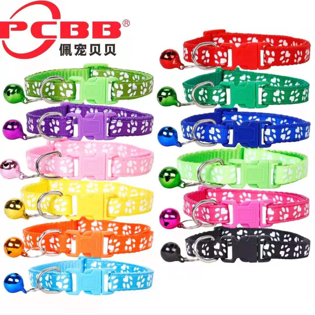Идентификационная бирка для домашних животных 1.0, ошейник с отпечатком лапы, цветной пряжкой, большой ассортимент тканей