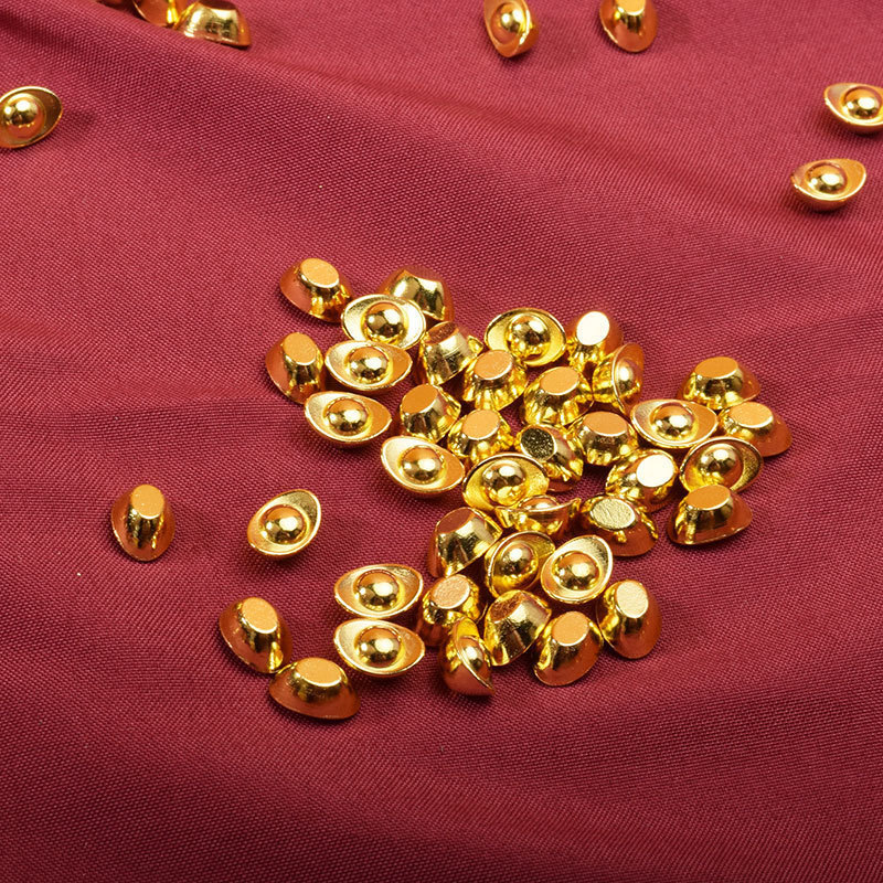 Manufacturer Wholesale Plastic Fortune Ingot Chinese-Style Brass Bucket of Gold Gift Decoration Golden Small Ingot Crafts