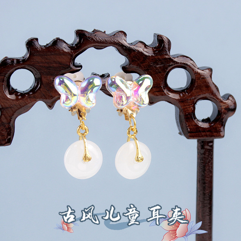 Antique 2023 earrings without ear holes children's ear clip colored glaze fairy stars children's ear accessories wholesale women