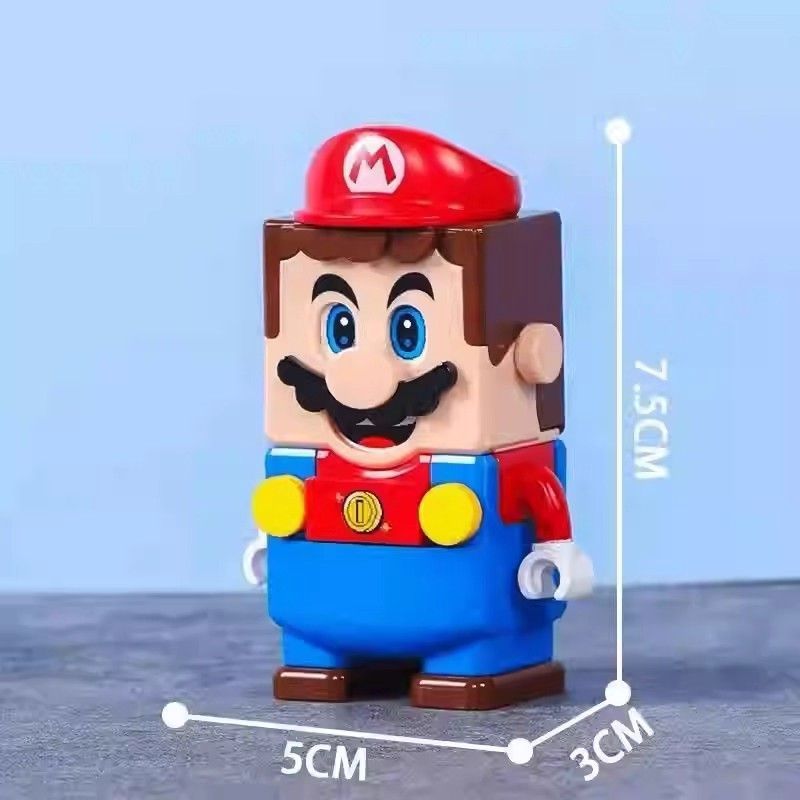 Mario Children's Building Block Toys 64 Question Mark Box Cartoon Minifigure Wholesale Luigi Cross-Border