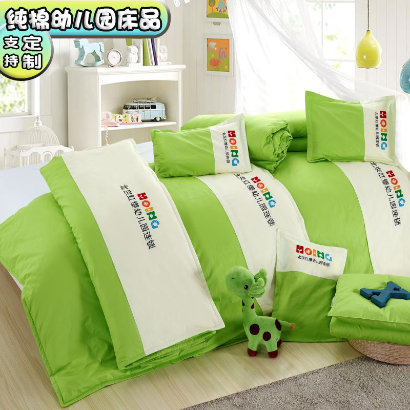 Кастомизированное детское постельное белье из чистого хлопка, комплект из трех предметов для детского сада, одеяло, простыни, наволочка