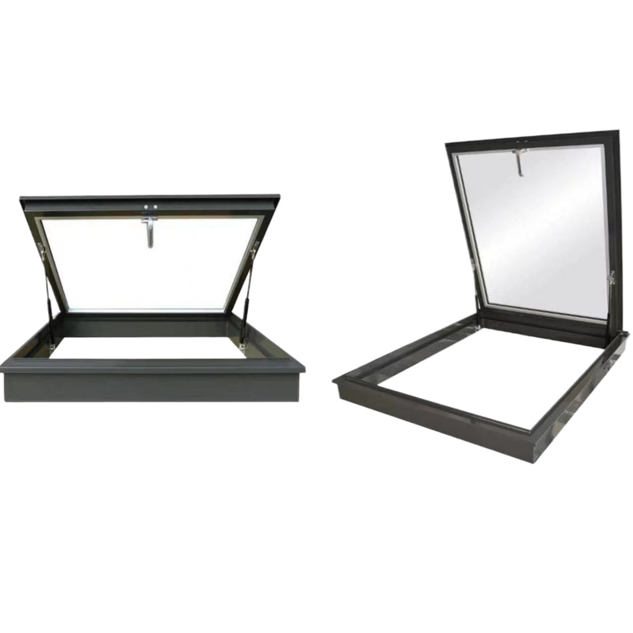 Aluminum Alloy Sloped Flat Roof Electric Skylight Cover Attic Sunroom Glass Stairwell Skylight Free Shipping