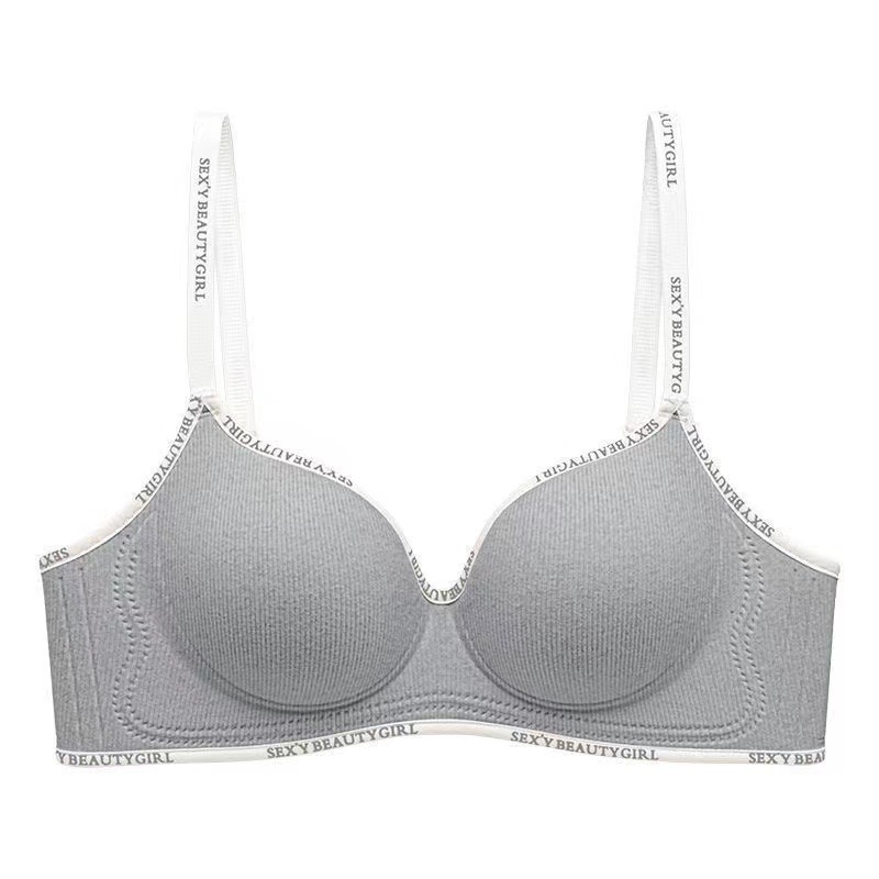 Cross-border Small Mine Underwear Women's Small Chest Large Seamless Steel Ring-free Soft Support Anti-sagging Para Breast Bra