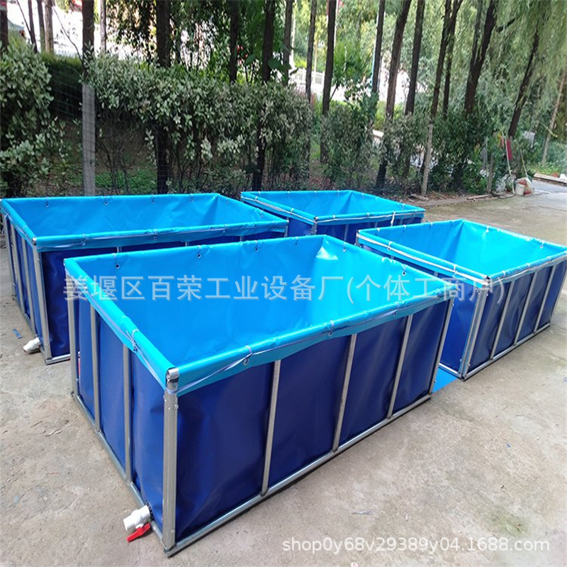 Canvas Fish Pond, Family Swimming Pool, Balcony Courtyard, Thickened Fish Farming Special Reinforced Double-Layer Bracket Outdoor Water Reservoir