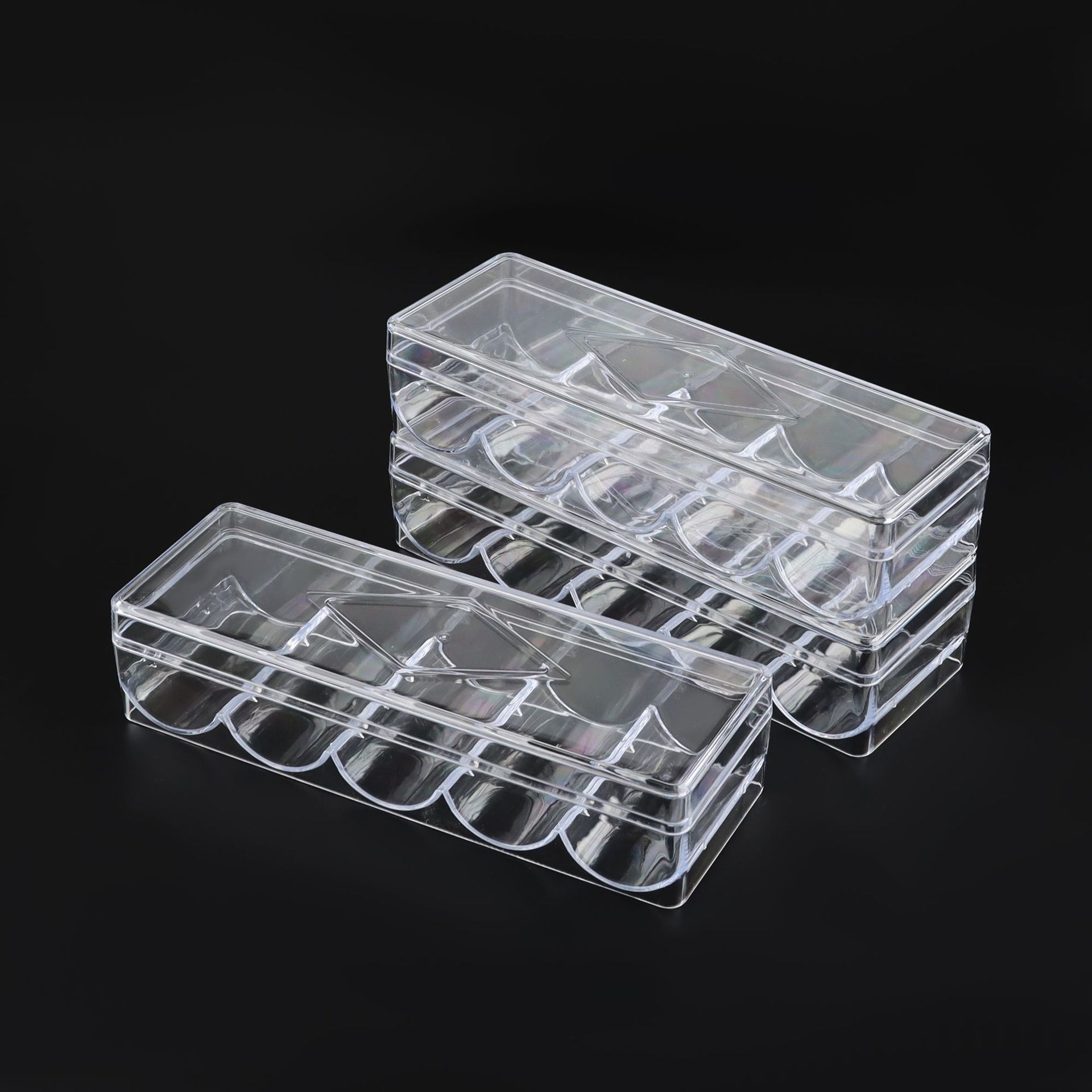 Can hold 100 chip box Texas Hold'em transparent card plate chip rack integral coin storage box