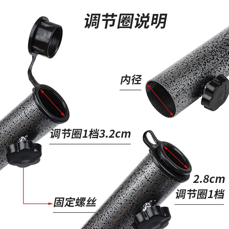 Fishing Umbrella Ground Fork Sun Umbrella Ground Insert Beach Umbrella Base Sky Curtain Ground Insert Two Feet Ground Nails Black Steel Umbrella Insert Outdoor