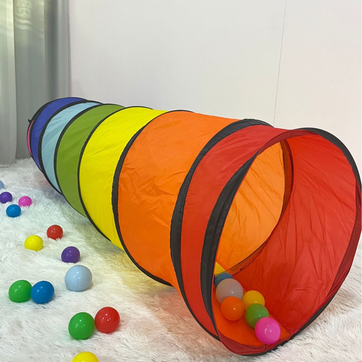 Children's Tent Sunshine Rainbow Kidsren's Drilling Tunnel Infant Baby Crawling Channel Portable Foldableable Tent