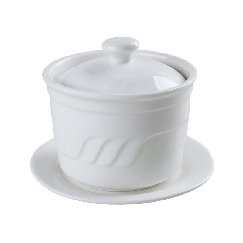 Ceramic Stew Pot, Hotel-Specific Water-Proof Stew Pot with Lid, Small Stew Pot, Soup Cup, Bird's Nest Cup, Dessert Cup, Steamed Egg Bowl, One Person Serving