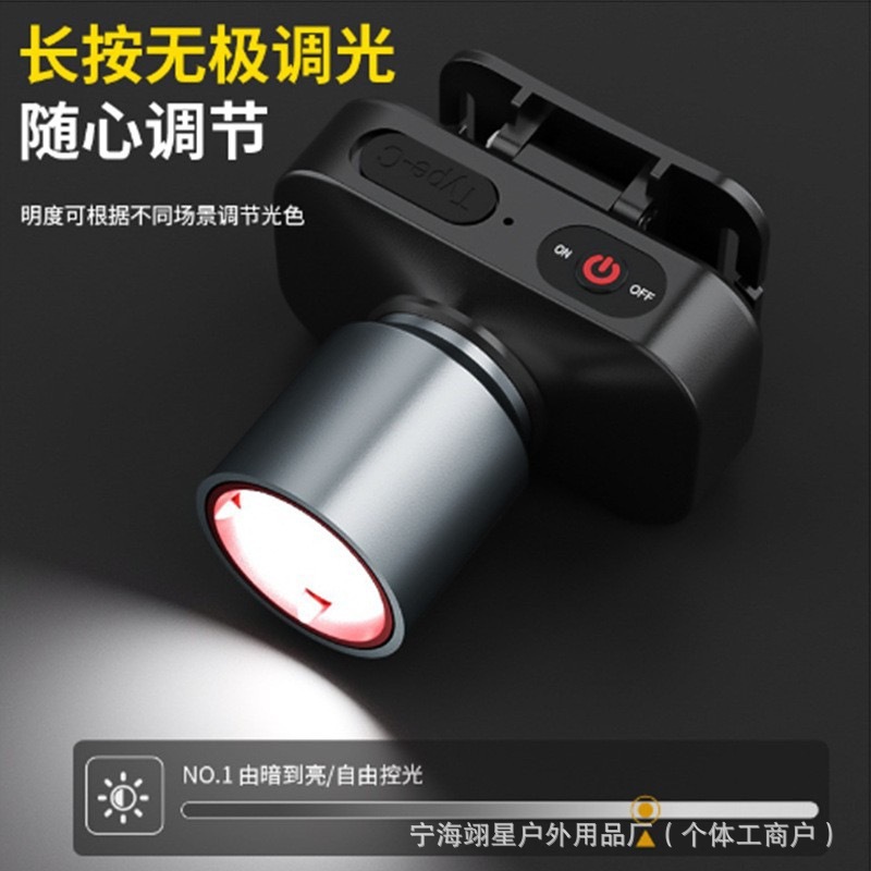 Cross-border led strong light headlight long battery life lithium battery head lamp multifunctional outdoor usb rechargeable fishing headlight