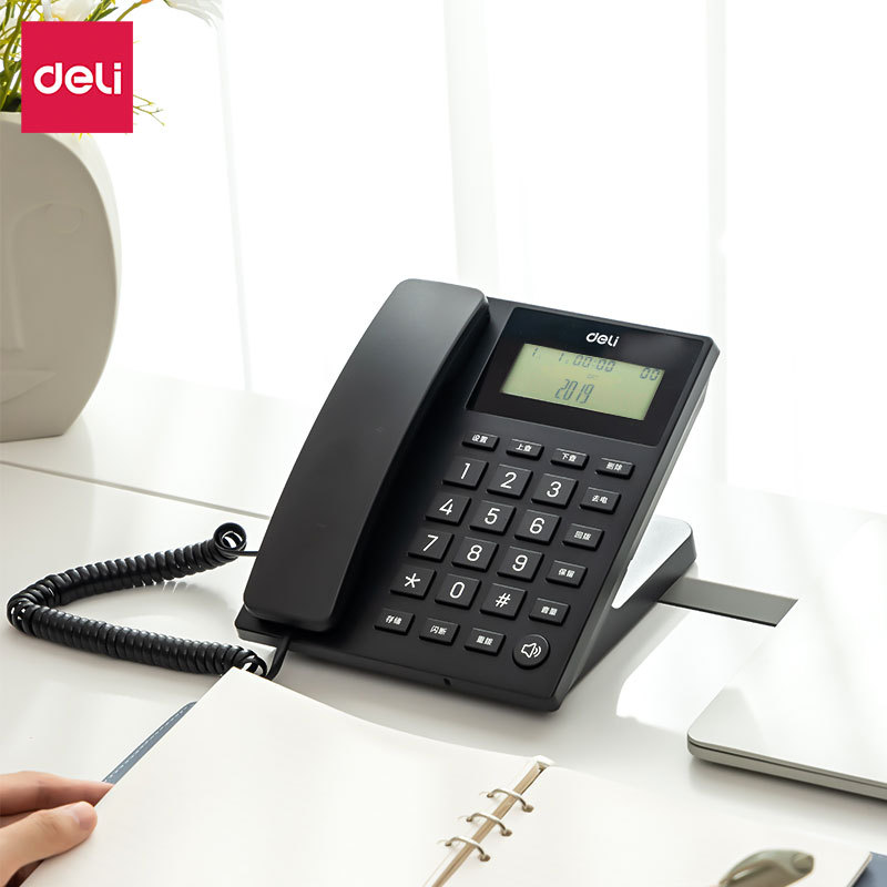 Deli 13560 Telephone Landline Fixed Telephone Office Home 45 ° Angled Home Office Telephone