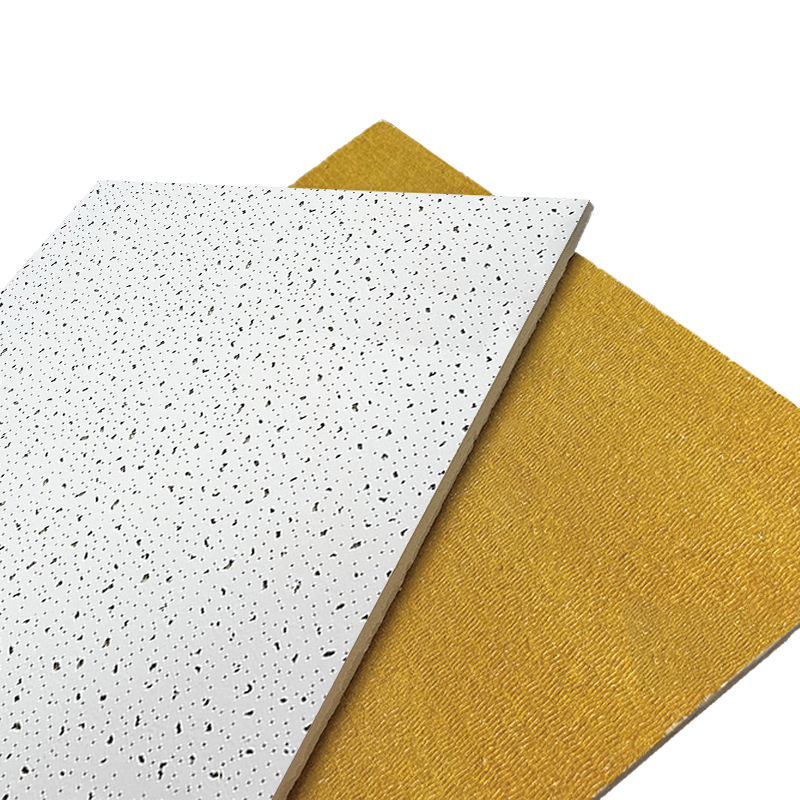 Mineral Wool Board Ceiling Source Factory Provides Ready-Made Mineral Wool Ceiling Panels with A-Level Fire Protection and Sound-Absorbing Properties for Offices