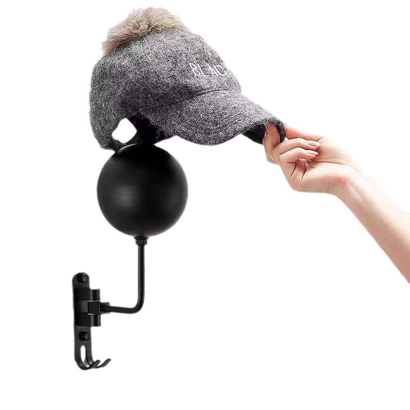 Wall-mounted motorcycle helmet rack is suitable for a variety of helmet brackets, non-perforated display rack, hat storage rack